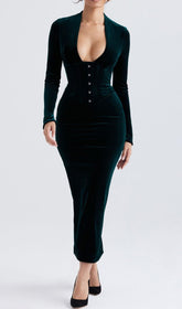 Robe corset en velours Forest